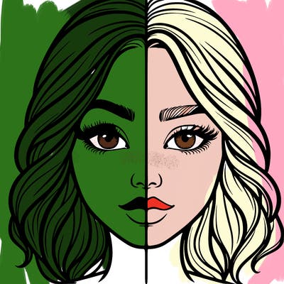 realistic girl split half