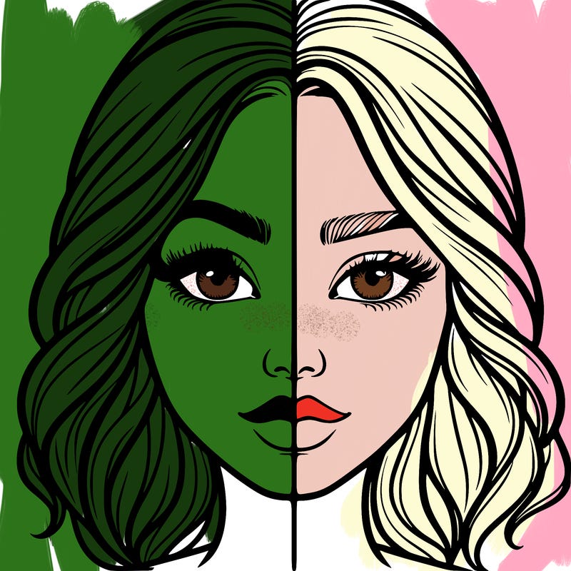 realistic girl split half