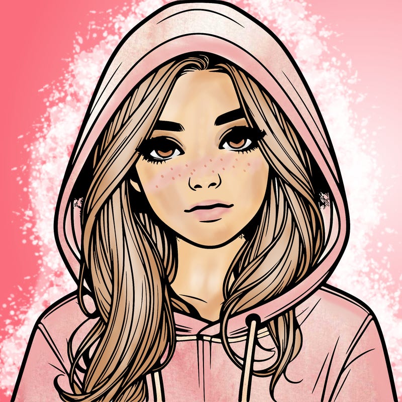 realistic girl with a hoodie