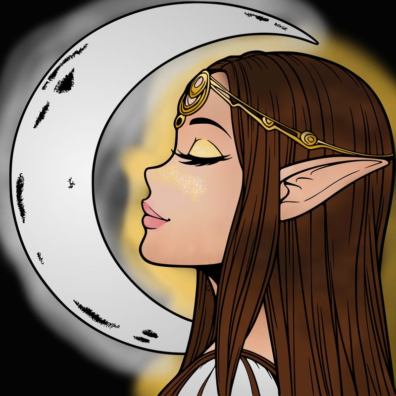 a realistic moon elf