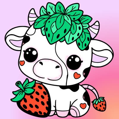 cute strawberry cow