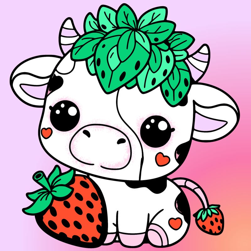 cute strawberry cow