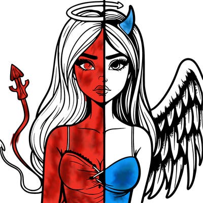 devil vs angel realistic girl