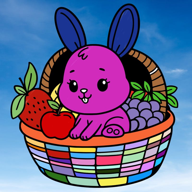 bunny in a fruit basket