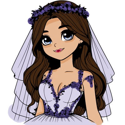 realistic girl in a wedding dress
