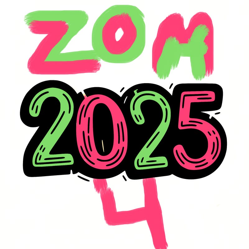 one line scrawled numbers sketch design “2025”