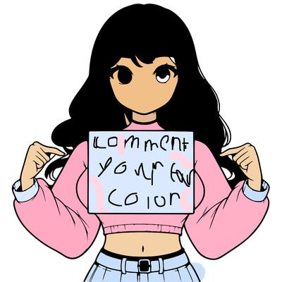 girl holding a blank sign in a long sleeve crop top