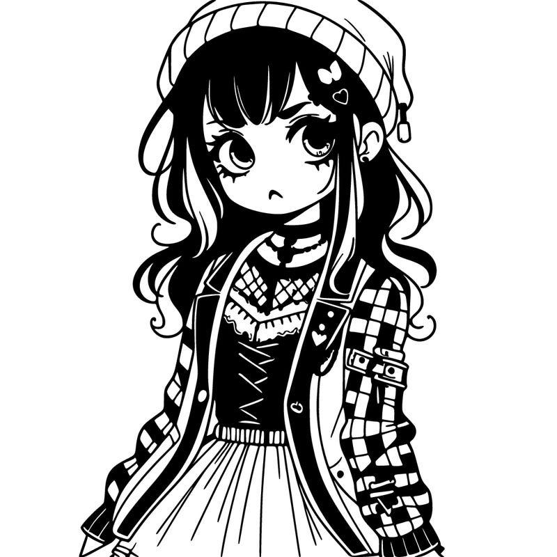 a girl with goth clothes