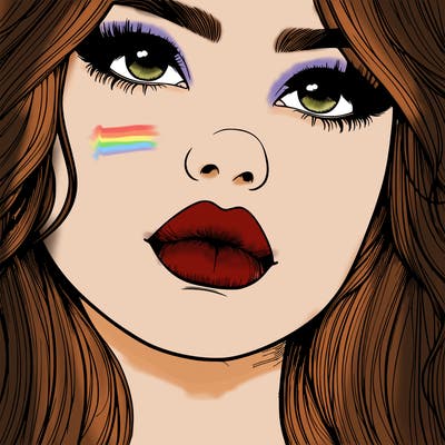 really realistic girl with lips