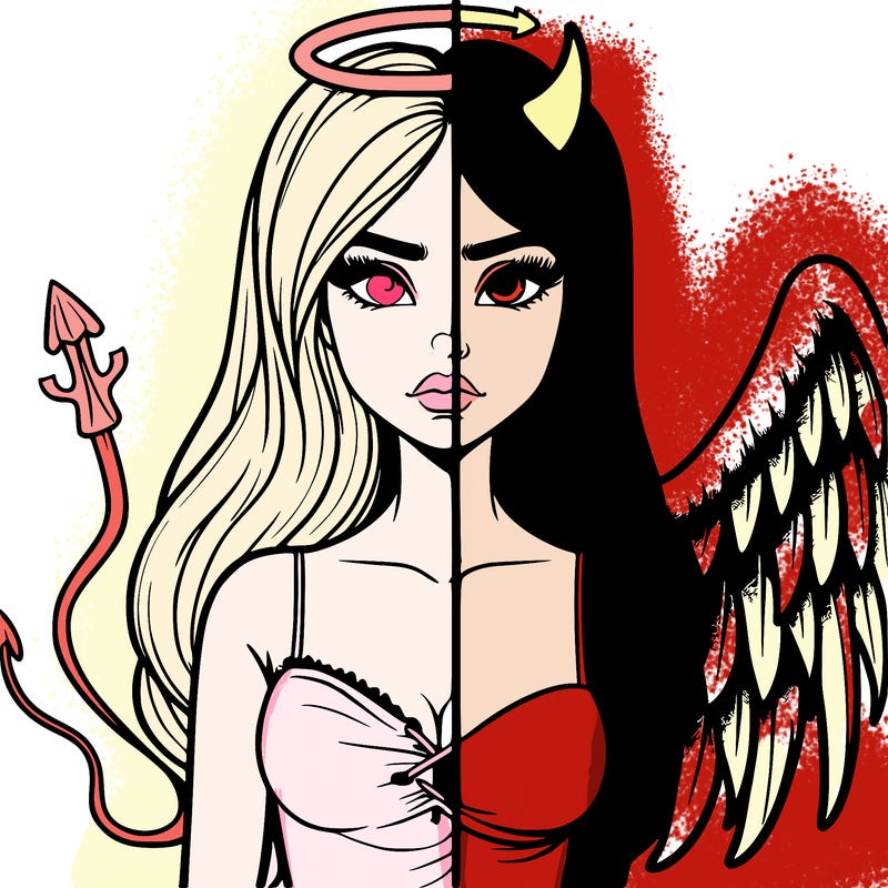 devil vs angel realistic girl