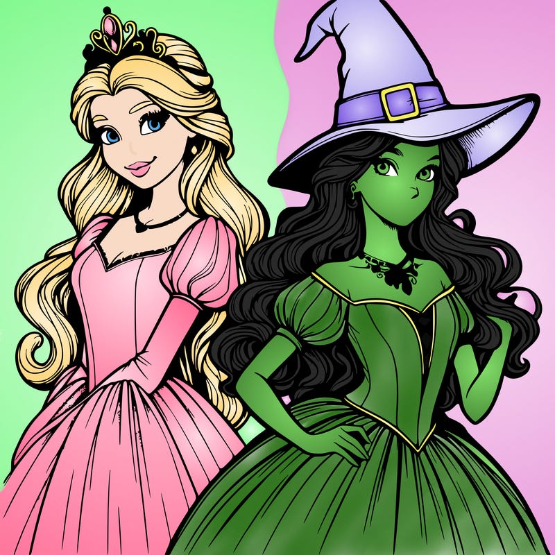a realistic princess and a witch