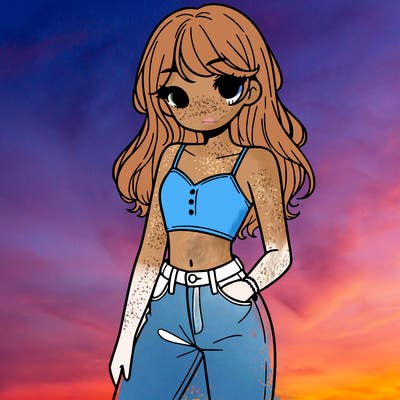 a girl wearing a crop top and jeans