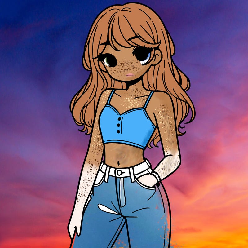 a girl wearing a crop top and jeans