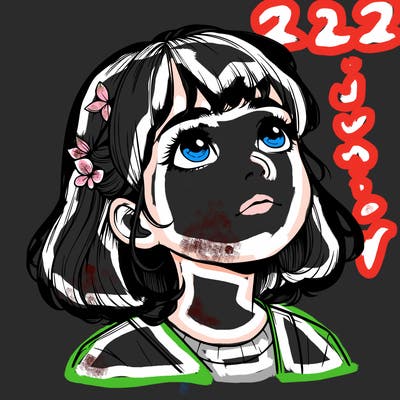realistic girl looking up