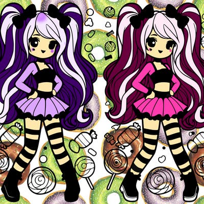 a cute pic of a girls which have " candy for a body realistic