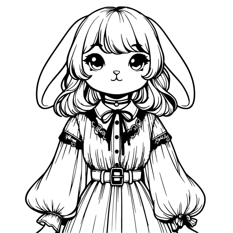 realistic bunny girl with cute outfit