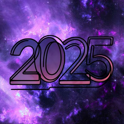 one line numbers sketch design “2025”