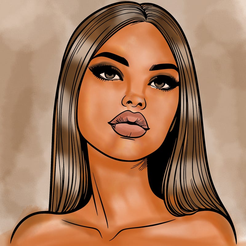 realistic woman with full lips