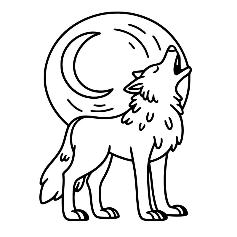 a wolf howling at the moon