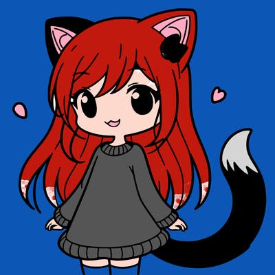 girl with cat ears and tail