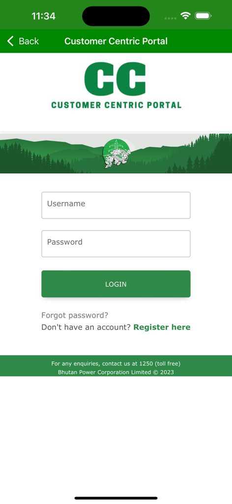 myBPC - Login screen for the myBPC Customer Centric Portal with fields for username and password