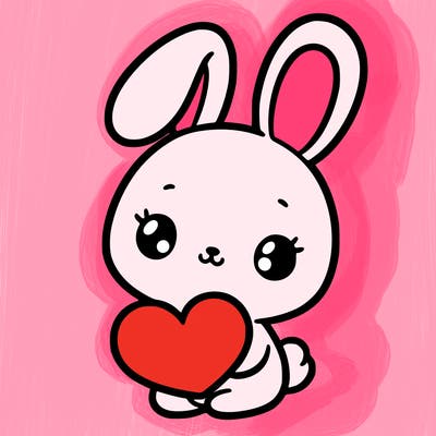 cutebunny holding heart