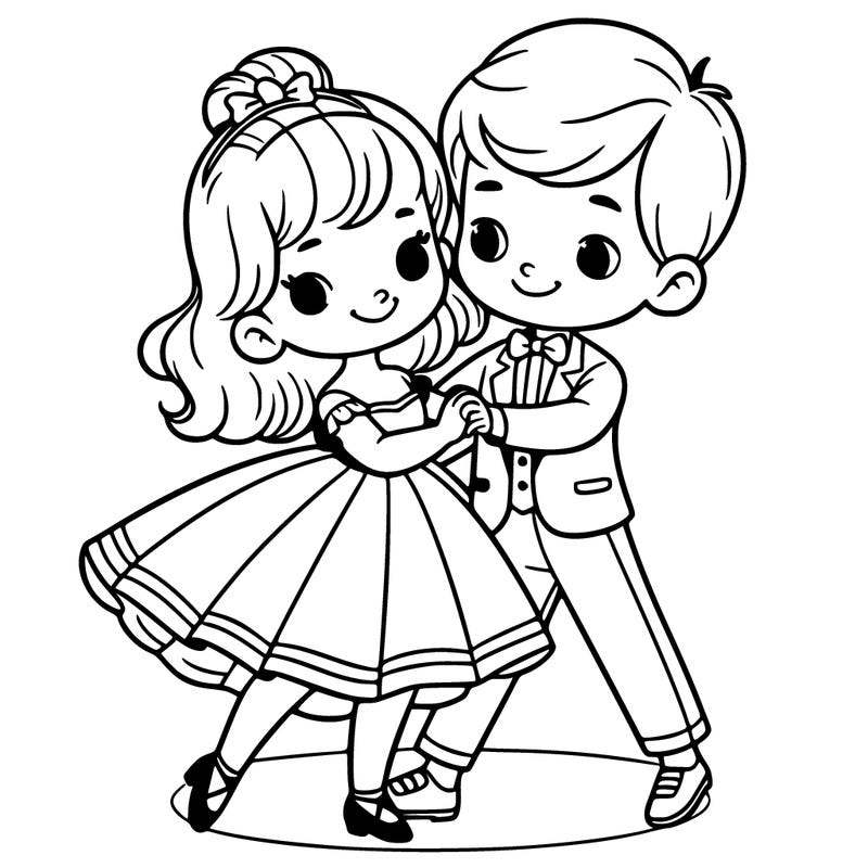 girl in ball dancing with boy