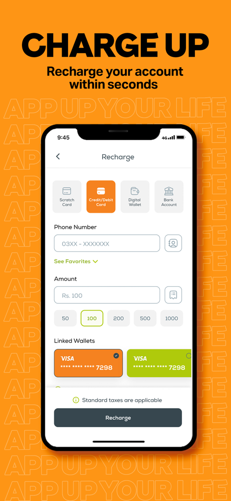 UPTCL- App Up Your Life! - Mobile app interface for UPTCL showing account recharge and payment options