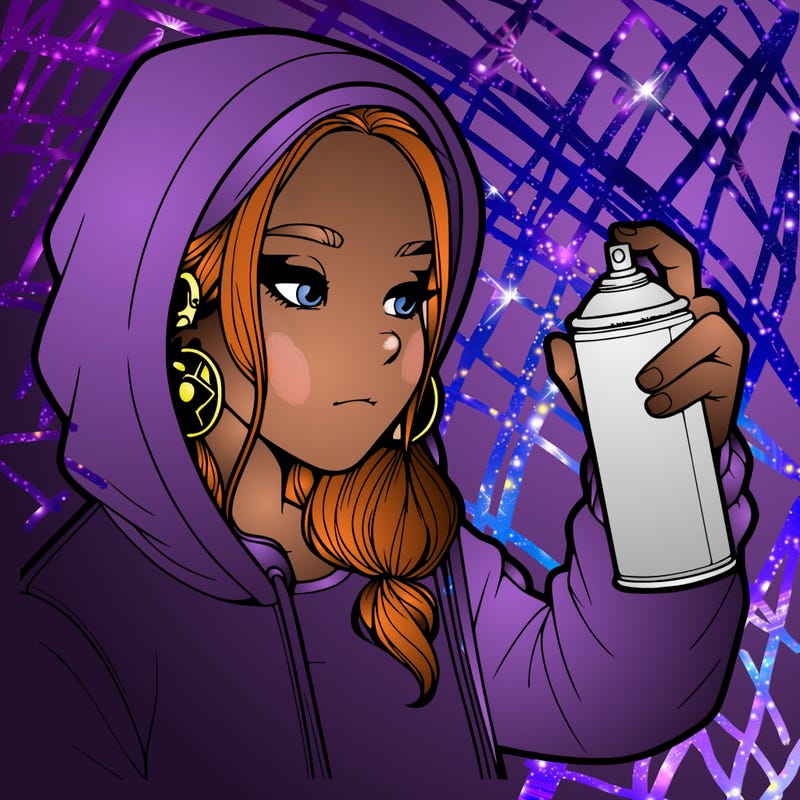 a realistic girl, spray painting