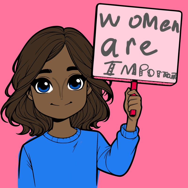 realistic girl holding up a sign