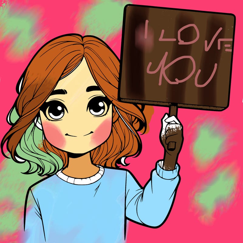 realistic girl holding up a sign