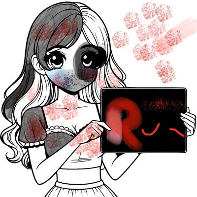 realistic pretty girl holding blank sign