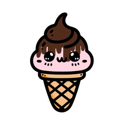 ice cream with the cute looking face