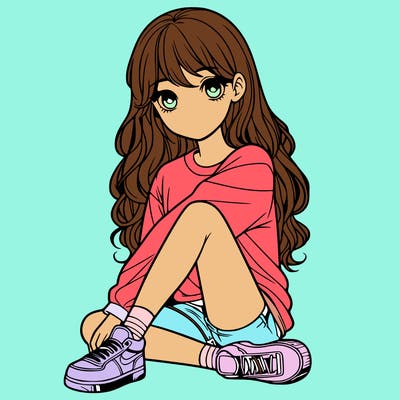 girl sitting realistic