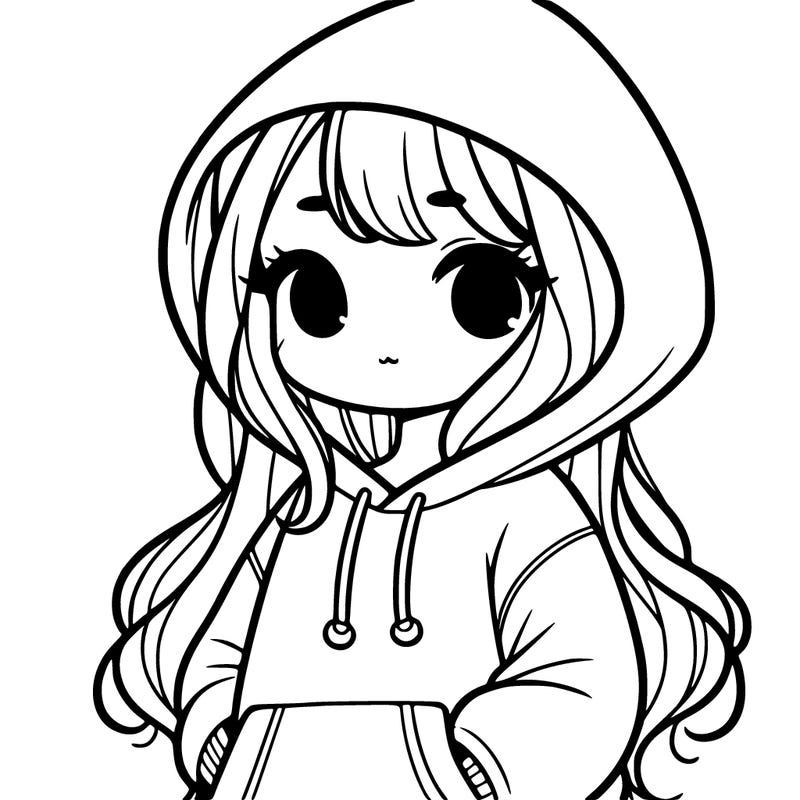 girl in big hoodie
