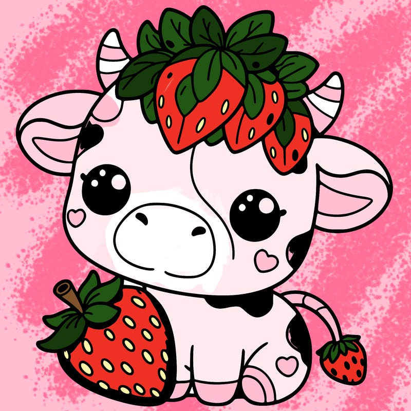 cute strawberry cow