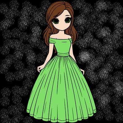 realistic girl in dress