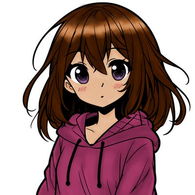 anime girl with hoodie