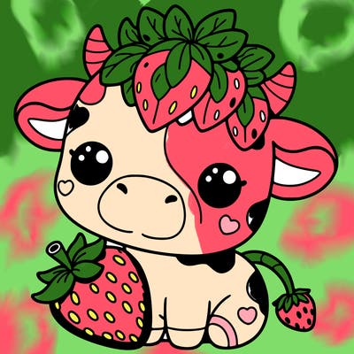 cute strawberry cow