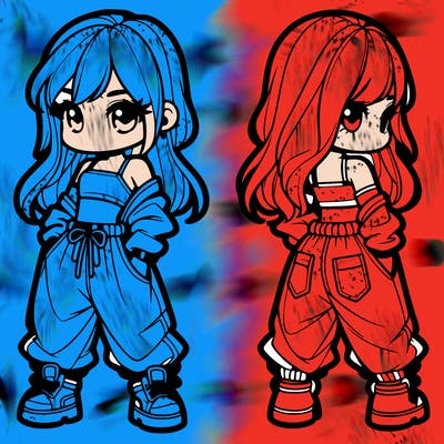 girl in crop top and baggy pants