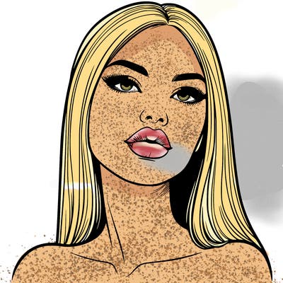 realistic woman with full lips