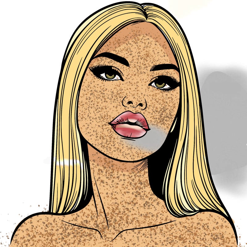 realistic woman with full lips
