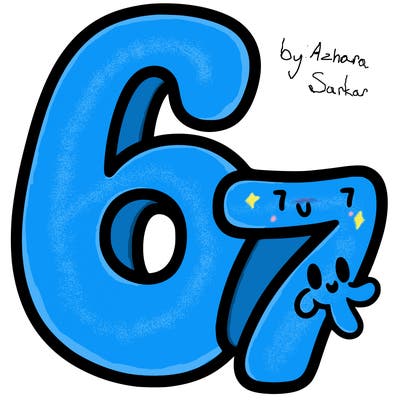 a number of a 6 and a seven