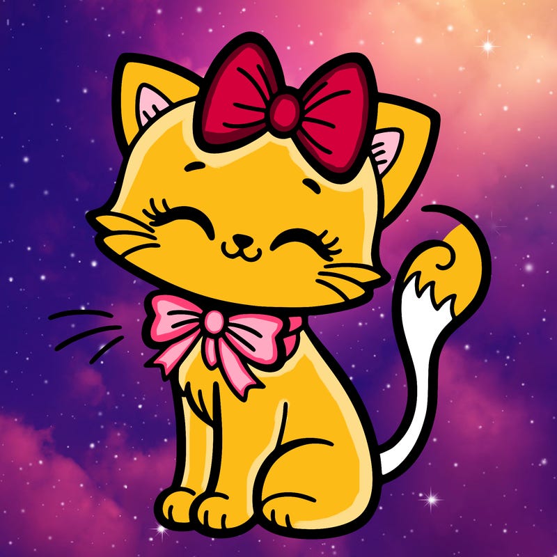 cat with a bow