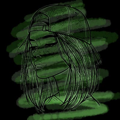 realistic  girl with a backwards hat