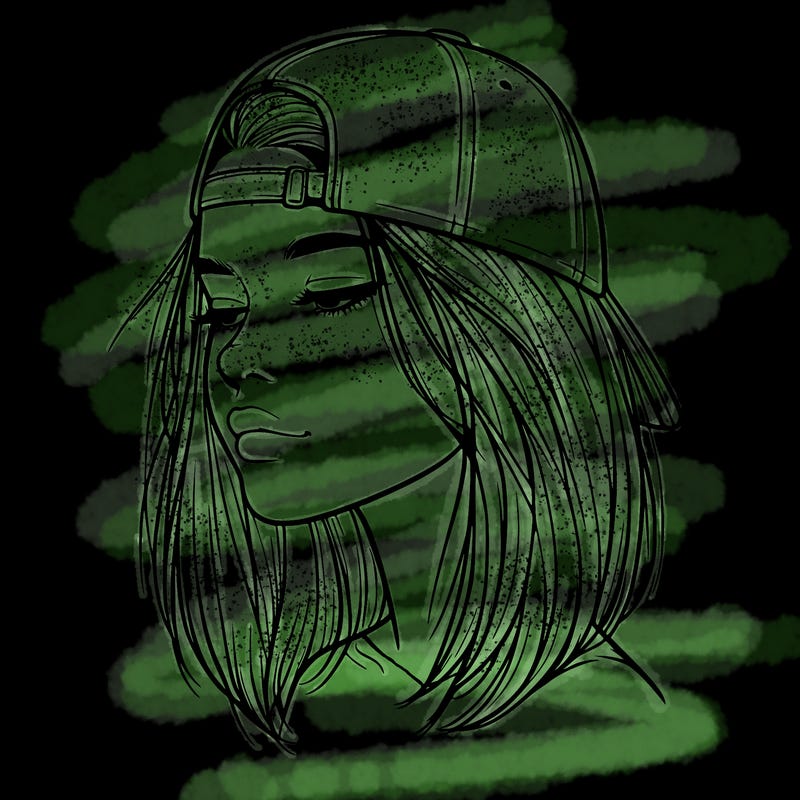 realistic  girl with a backwards hat