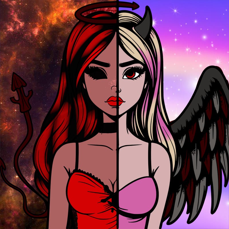 devil vs angel realistic girl