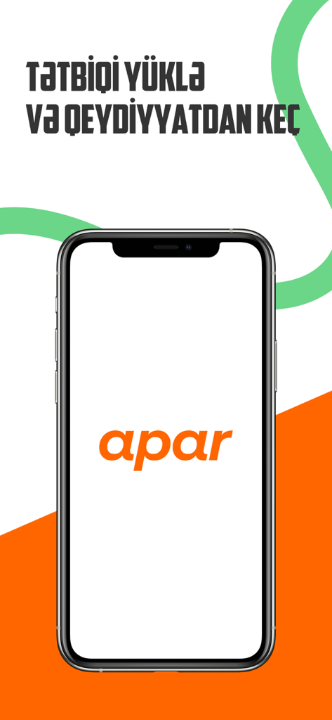 Apar - Eco-Transport Solution - Apar eco-transport app welcome screen on a smartphone displaying the logo.
