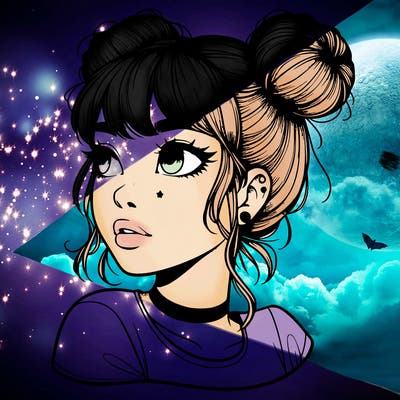 realistic girl with spacebuns