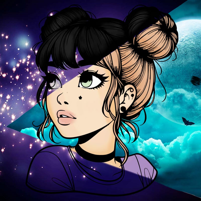 realistic girl with spacebuns